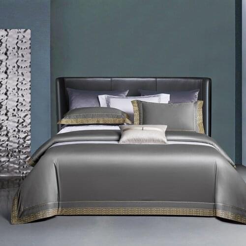 Luxury Embroidery 1000TC Egyptian Cotton Bedding Set Duvet Cover Set Flat Sheet Pillowcase 4/6pcs Bed Set For Adult