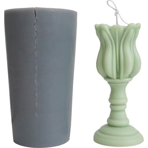 Candle Silicone Mold Aromatherapy Tulip DIY Handmade Mould For Children To Cultivate Hands-on Interest In Making Gifts 44a