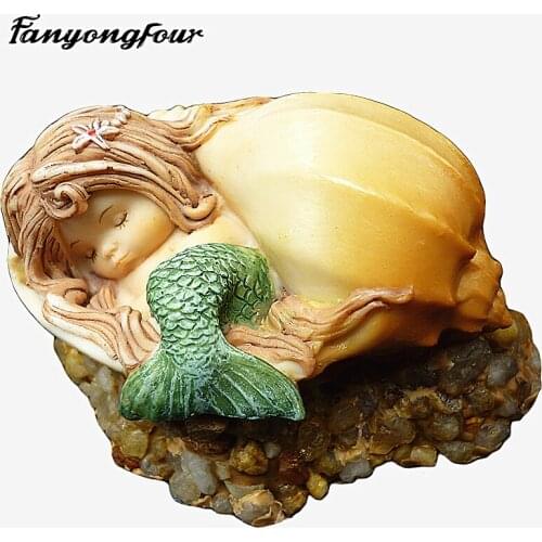 Silicone mold conch mermaid diy candy chocolate pudding food 3d mold kitchen cake decoration tools