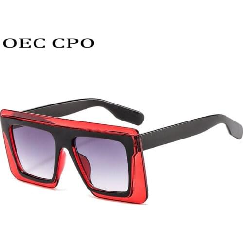 OEC CPO Square Oversized Sunglasses Women Fashion Brand Designer Goggle Sun Glasses Ladies Men Shades UV400 Glasses O595