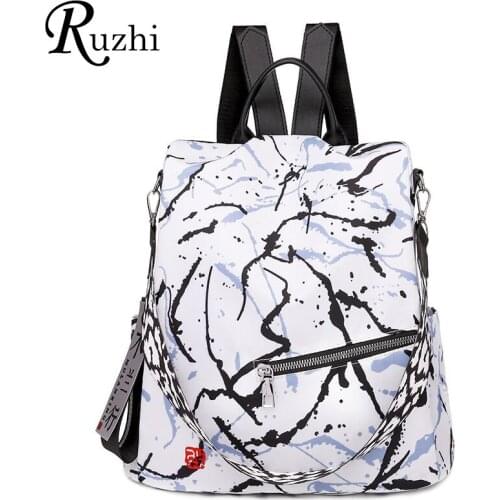 Anti Theft Shoulders Bag Tie-Dyed School Bags For Girl High-Quality Woman Backpacks Designer Ladies Bag Waterproof Bagpack