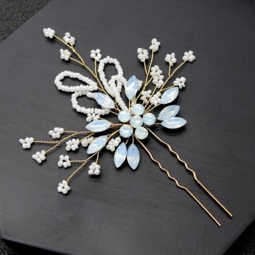 Wedding Hair Jewelry Bride Hair Sticks Hairpin for Women Rhinestone Pearl Headwear Sweet Girls Head Hair Accessories Gifts