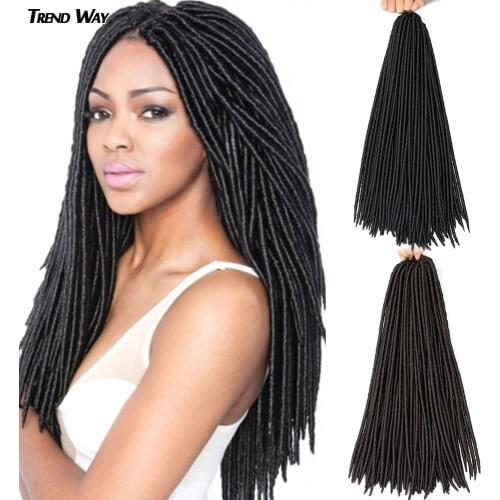 Trend Way 1418inch Dreadlock Synthetic Soft Faux Locs Crochet Braiding Hair Extension For Women For Kids Ombre Braiding Hair