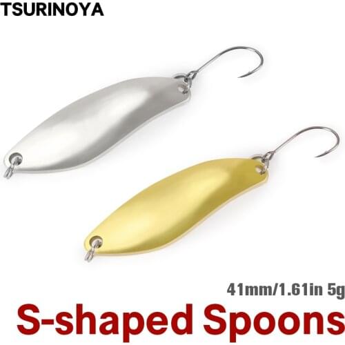 TSURINOYA 2pcs S-shaped Spinner Sequins Metal Spoon 5g DANCER Wobbler Fishing Lure Hard Baits Trout Pike Bass Articial Tackle