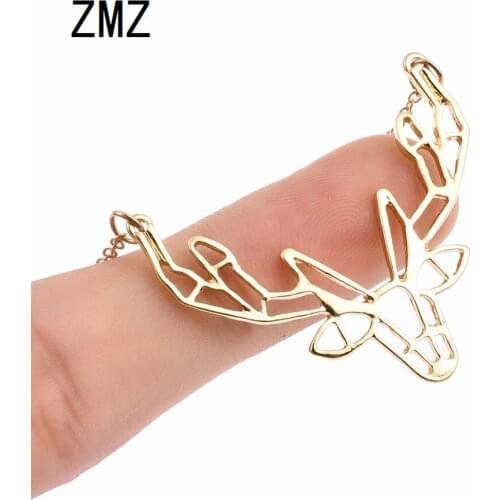 ZMZ 2019 Europe/US fashion hollow deer antler pendant lovely animal necklace gift for mom/girlfriend party jewelry