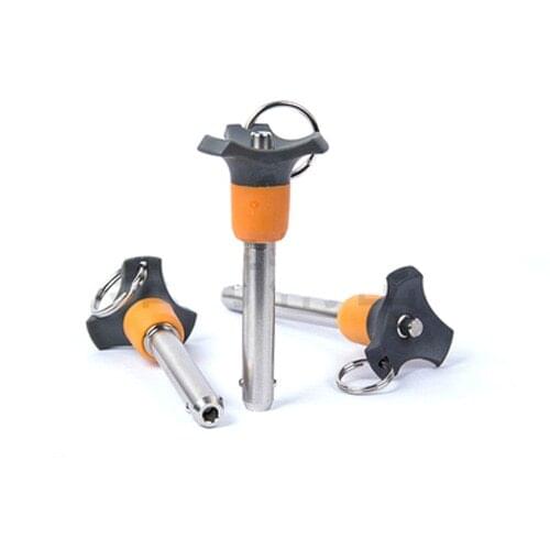 1pcs M10 Quick unloading pins Button Unlock Ejection type Ball lock pin Nylon handle diameter 10mm Clamp length 10mm-60mm