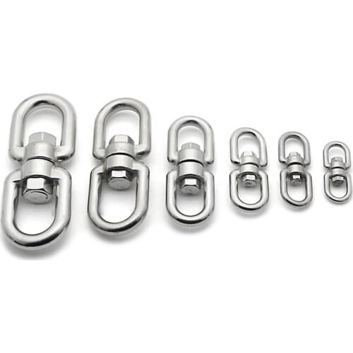 1PCS M6 66.7mm Stainless Steel Straight Link Chain Sling Lifting Universal Swivel Chain sling Ring Eye to Eye Rigging Pet Ring