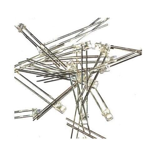 1000PCS x 3mm Flat top Clear Lens Warm White Red Jade Green Blue Yellow Orange Purple Diode LED Lamp Long Leg Light Beads