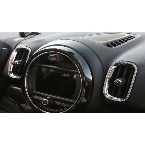4 pieces for MINI Countryman F60 Dashboard Air Outlet Vent Trim Instrument Decoration Panel Cystal Metal Sticker