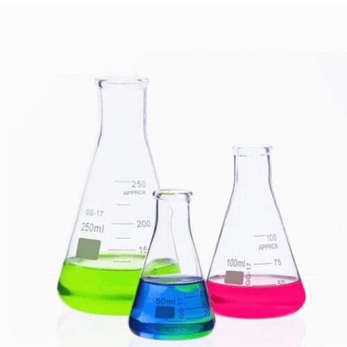 Large Conical Flask Glass Conical Flask 50ml-1000ml Glass Conical Beaker Laboratory Wide-Mouth Erlenmeyer Flask