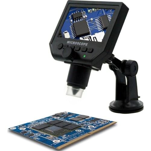 1-600x 3.6MP USB Digital Electronic Microscope Portable 8 LED VGA Microscope With 4.3" HD OLED Screen For PCD Motherboard Repair