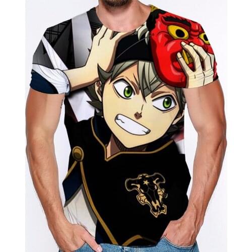 Black Clover 3D Print T-shirt Men Women Fashion Summer Short Sleeve Anime Harajuku Streetwear Tee Tops Teens Cotton Tee Shirts