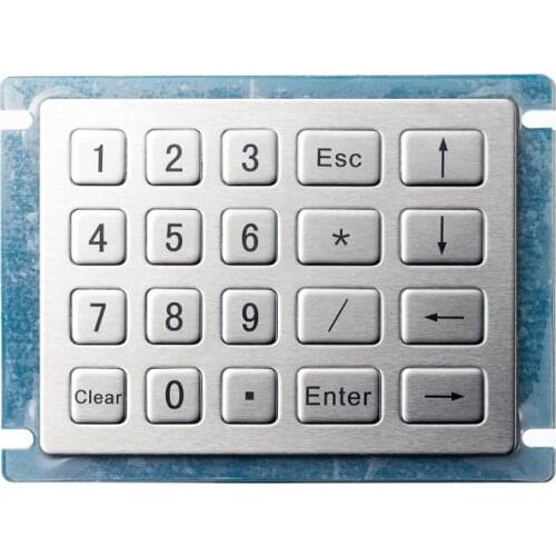 IP65 Waterproof Industrial Metal Kiosk Keypad For Vending Machine Rugged Stainless Steel USB 20 Keys Metal Numeric Keyboard