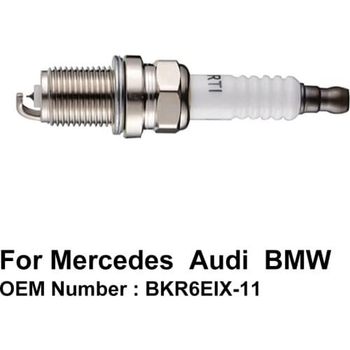COWTOTAL Iridium Spark Plug for Audi 100 80 A2 A3 A6 A8 Mercedes A140 A160 A180 A200 BMW 3 Series OE BKR6EIX-11 ( Pack of 4 )