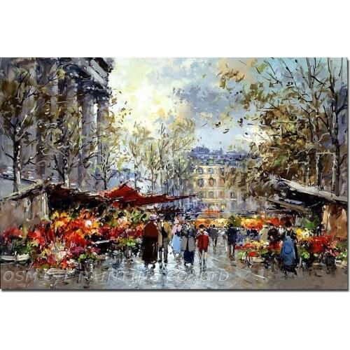 Experienced Artist Hand-painted Impression Knife Landscape Painting on Canvas Handmade Textured Impression Market Oil Painting