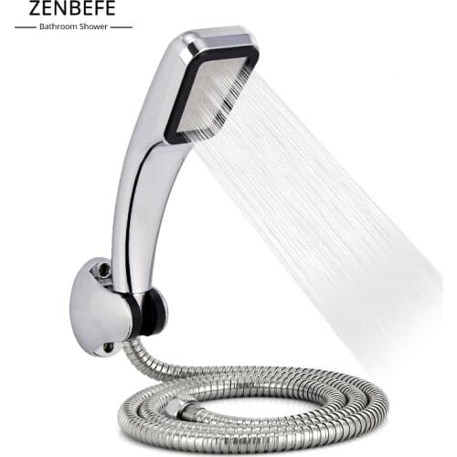 ZENBEFE 3 Pcs/Set 300 Water Saving Nozzle Holes High Pressure Rainfall Shower Head Set With Holder And Hose Shower Head Set