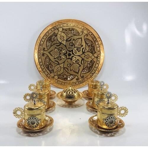 Turkish Coffee Set, Bronze Color Coffee Set, Coffee Cups Set, Coffee Mug, Luxury Coffee Set, Unique Gift For Women, Housewarming