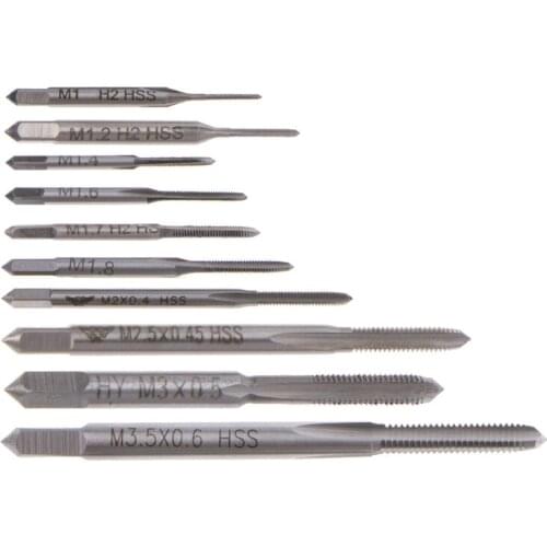 10Pcs M1 To M3.5 Machine Hand Tap Set HSS Thread Wire Tapping Threading Taps