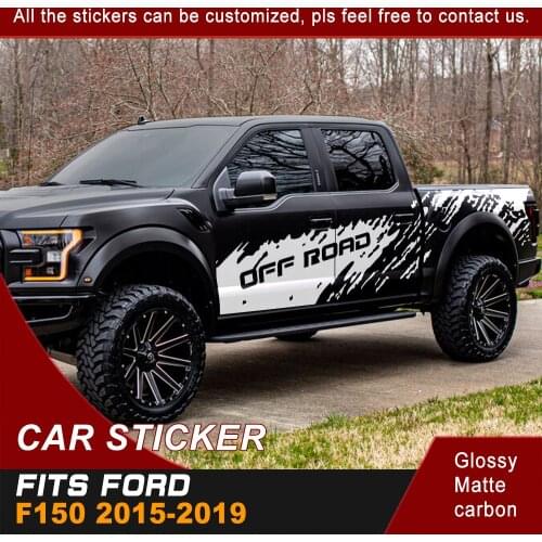 Car Decals Side Body and Box Bed Mud Off Road Vinyl Graphics Sticker Customized Fit For Ford F150 2015 2016 2017 2018 2019