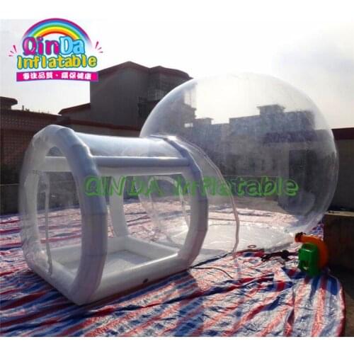 Outdoor single tunnel inflatable bubble tent camping pvc transparent bubble tent for hotel camping
