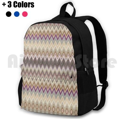New Design Outdoor Hiking Backpack Riding Climbing Sports Bag Fashion Geometric Boho Chic Color Contemporary Home Influencer