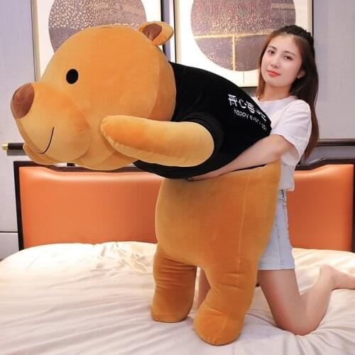 New Giant Cute Plush Sweater Brown Bear Doll Stuffed Animals Cushion Soft Toy Xmas Home Decor Kawaii Pillow For Kids Gifts