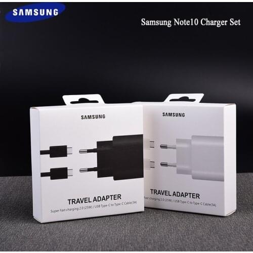 Original Samsung Super Fast Charger 25W Quick Charging Power Adapter USB C To USB C Cable For Galaxy Note 10 S21 S20 Plus A90