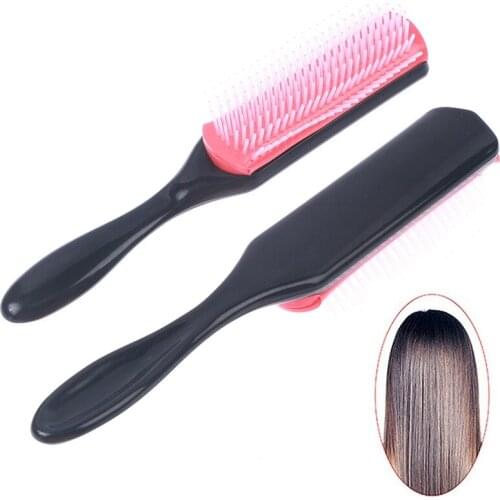 9-Rows Detangling Hair Styling Brush Detangle Hairbrush Scalp Massager Salon Hairdressing Straight Curly Wet Hair Comb