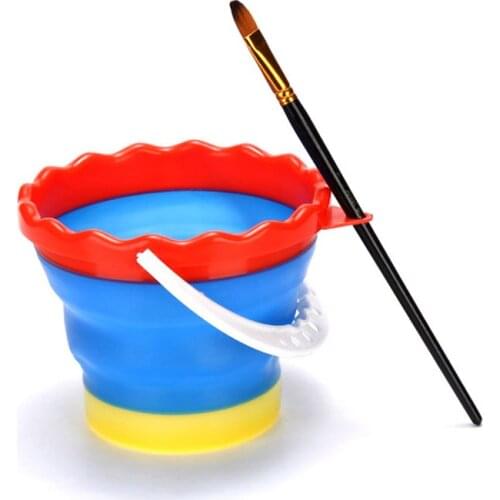 Portable Folding Scalable Telescopic Brush Washing Bucket Multifunction Wash Pen Barrel Brush Washer Art Palette Brush Holder