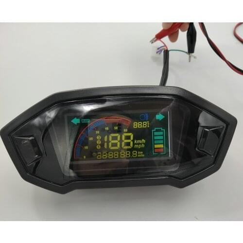 Speedometer lcd display 48-72v gauge for electric scooter MTB motorcycle odometer with battery level and light icon speedview