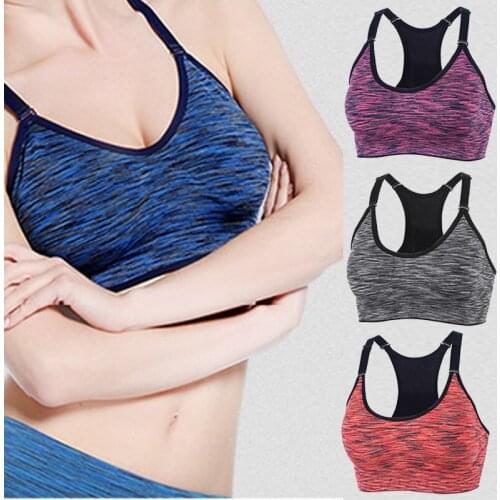Sports Bra Women Padded Adjustable Strap Sports Bras Top Gym Fitness Running Vest Breathable Removable Pads for Fitness Bra 2020