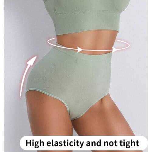 High Waist Panties Womens Breathable Cotton Female Underwear Solid Briefs Ladies Sexy Slimming Underpants Cotton Buttocks