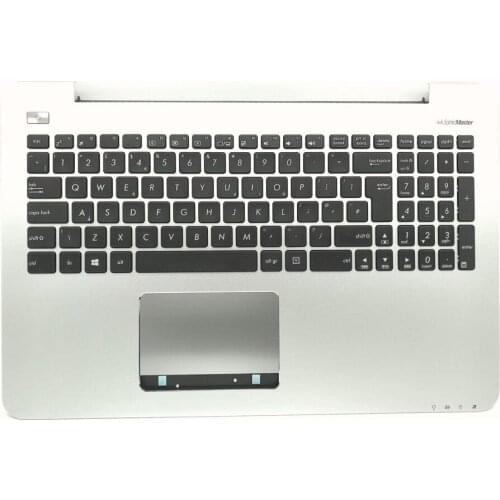 UK Topcase for Asus A555LN A555LNB keyboard with silver palmrest no trackpad