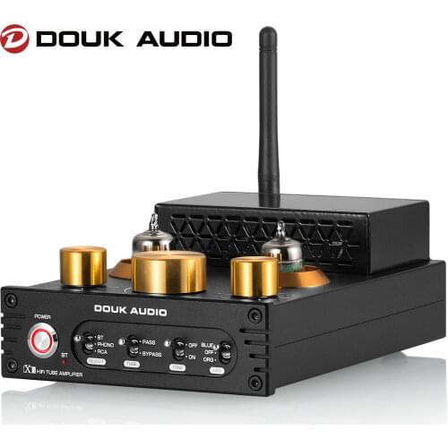 Douk Audio HiFi Bluetooth 5.0 Vacuum Tube Amplifier MM Phono/Turntable Amplifier Stereo Audio Amp APTX-LL 160W+160W