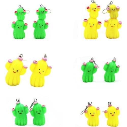 Funny Succulent Cactus Earrings Cute Bonsai Jewelry Ornaments Womens Fashion Personality Gifts