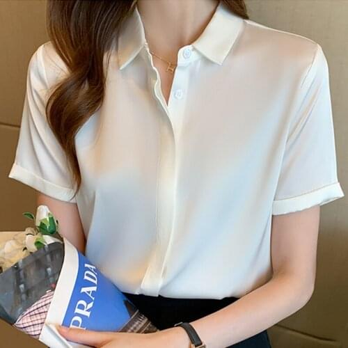 Blusas Short Sleeve Summer White Blouse Women Chiffon Blouse Shirt Tops Blusas Mujer De Moda 2021 Shirts Blouses Top Femme E956