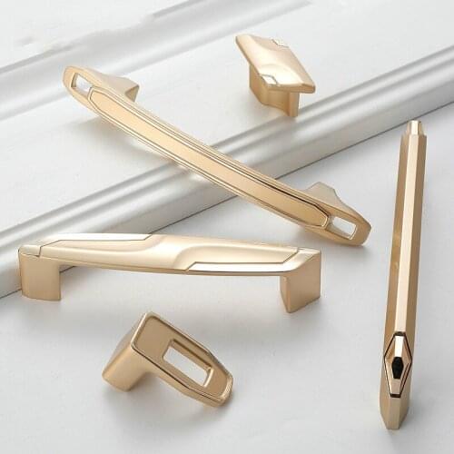 Golden Wardrobe Cabinet Door Drawer Handle Modern European Style Kitchen Cupboard Furniture Hardware Handle Decoration