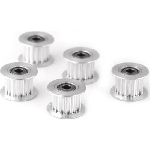 5pcs/set GT2 Timing Pulley 20 Teeth 6mm 10mm Belt Width GT2 Synchronous Belt 2GT Belt Pulley 16T 20T For 3D Printer
