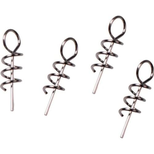 14mm fixed spring fishing gears Soft bait lock pin connector soft insect special steel fishing accessories supplier 10/30pcs/lot