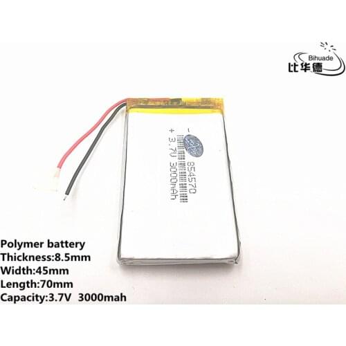 10pcs/lot Good Qulity 3.7V,3000mAH,854570 Polymer lithium ion / Li-ion battery for TOY,POWER BANK,GPS,mp3,mp4