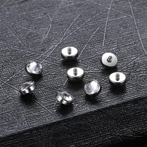 10PCS/Lot G23 Titanium Dermal Anchor Piercing Gem Top Surface Piercing Skin Diver Micro Dermal Piercing Sexy Body Jewelry