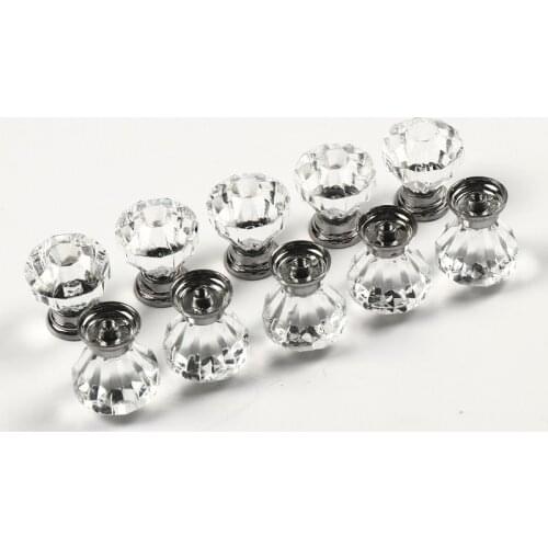 12pcs Clear Acrylic 30mm Diamond Shape Knob Cupboard Drawer Pull Handle Knobs Brand New Knobs and Kandles for Furniture Drawers