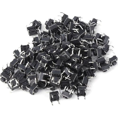 100pcs Momentary Tactile Push Button Switch Mini Micro Tact Switch 6 x 6 x 5mm