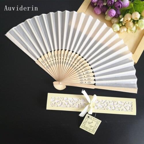 [Auviderin] 150pcs Wedding Hand Fan White for Gift Personalized Names Handheld Fan for Party Favors Gift