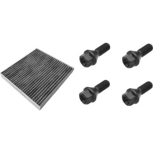 1X Car Cabin Air Conditioning Filter Honda Accord & 4Pcs Black Wheel Bolt Lug Nut for BMW E30 E36 E46 E60