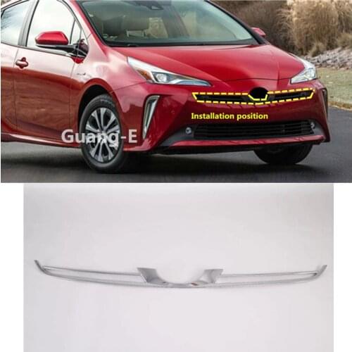 For Toyota Prius 2019 2020 Car Sticker Body Cover Trim Front Logo Decorative Mark Grid Grill Grille Racing Frame Part 1pcs