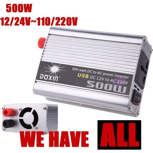 Wholesale DC 12/24V to AC 110/220V 500W Modified Sine Wave USB charger Car Power Inverter converter voltage transformer