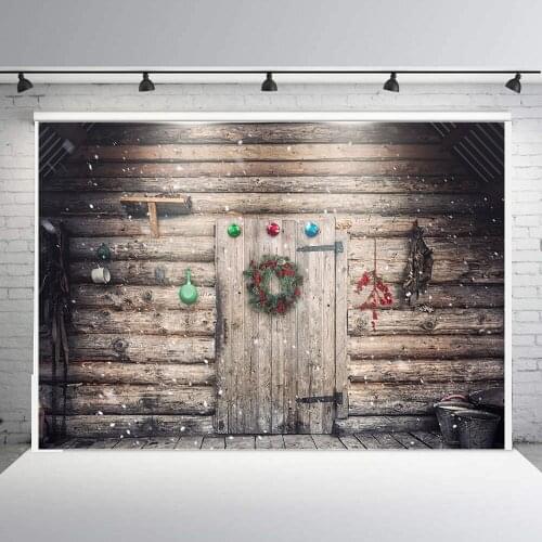 BEIPOTO Christmas Vintage Wood Door Wall Backdrop snowflake Photography background Photo studio props photocall shoot B-177