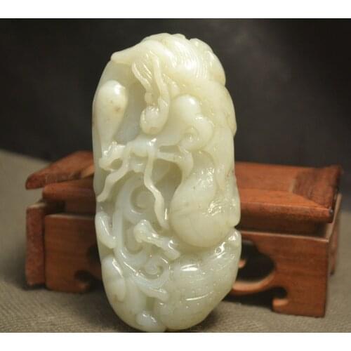 Big Treasure Certificated Chinese Hetian Jade Powerful Swaying Dragon Good Business Carving X Timestown 20201128A