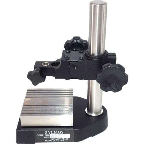 SYLMOS Dial Gage Comparator Stand 80mm Square Hardness Steel Base Dial Indicator Gage Base Stand SSCS-0080